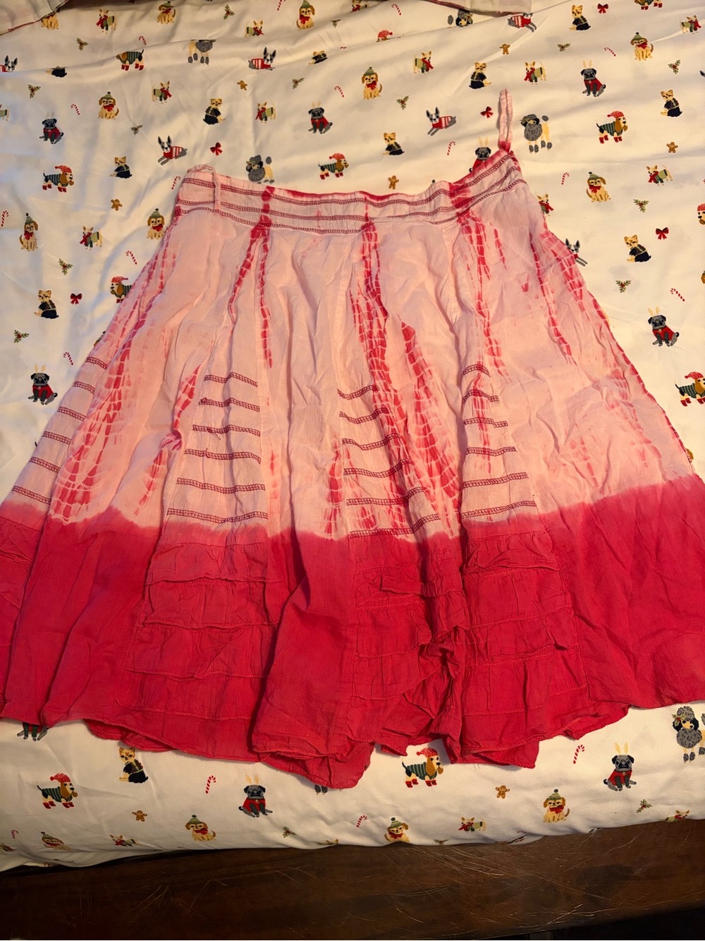 Papillon Blanc Pink Ombre Tiered Circle Skirt